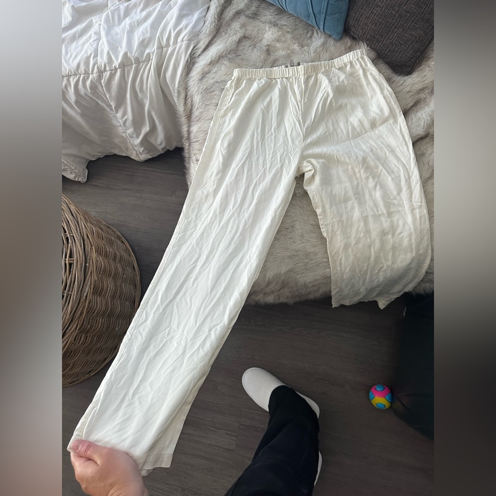 Patra 100% Silk Cream Pants size L
